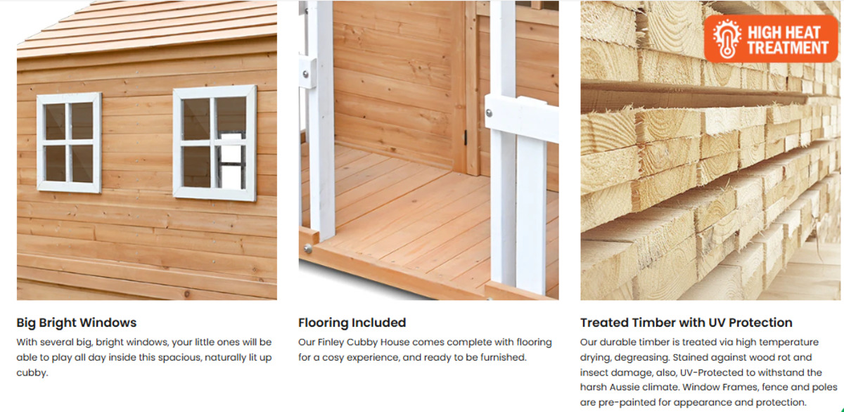 Playhouse with durable treated timber